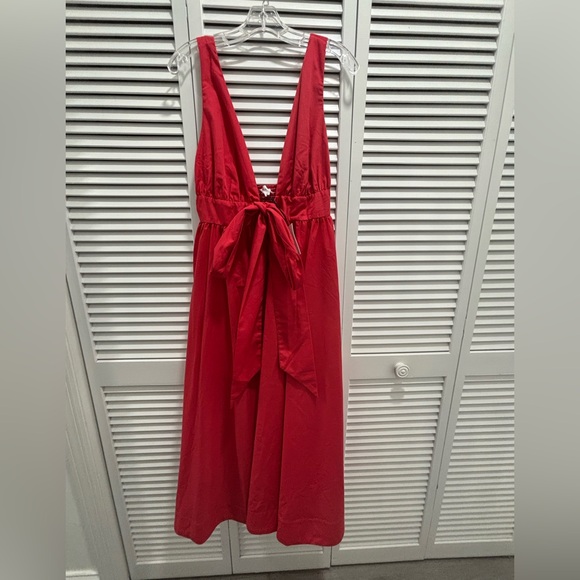 MABLE Red Sleeveless Tie-Front Dress | Medium - Picture 2 of 5
